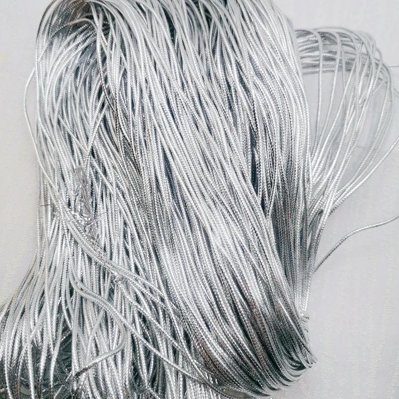 

Веревка с хлопковой сердцевиной из золотой и серебряной ленты, 2 мм, 90 м, плетеная веревка с китайским узлом.