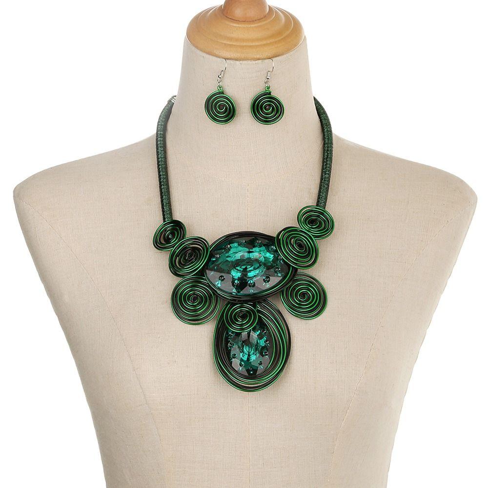 Collares de Cuentas Vintage Irregulares Joyería de Cristal y Piedra para Banquetes para Mujeres