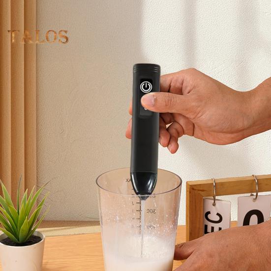 Handheld Milk Frother Wand for Coffee Electric Egg Beater Triple Speed Adjustment Rechargeable Drink Mixer for Home Baking Whisking Cream Frothing