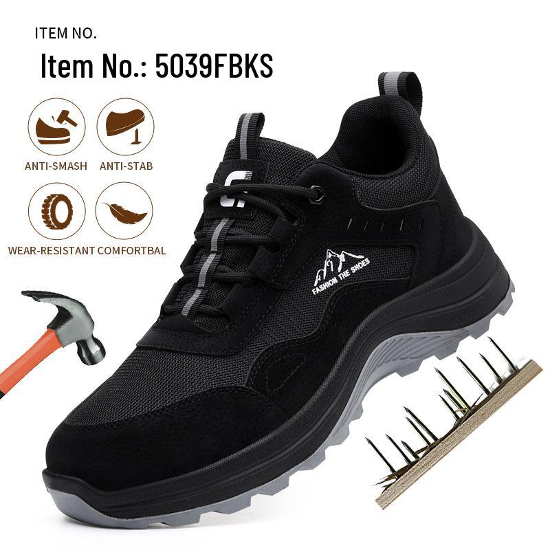 Men's Anti-Smash, Anti-Puncture Work Safety Shoes for Construction and Mines