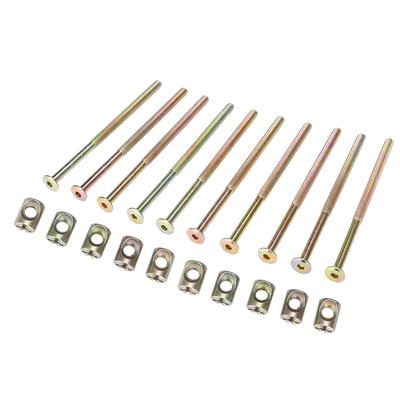 10 PZ M6 Acciaio al Carbonio 120mm Bulloni per Mobili con Dadi a Botte da 6mm Connettore Elemento di Fissaggio