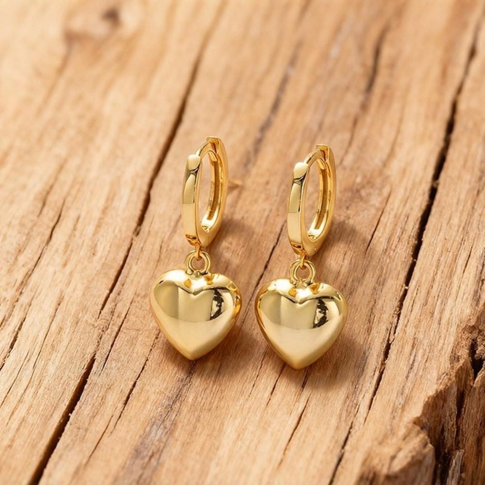 Zinc Zinc Alloy Dangle Drop Earrings Minimalist Hoop Earrings Temperament Heart-Shaped Earrings  Daily Wear