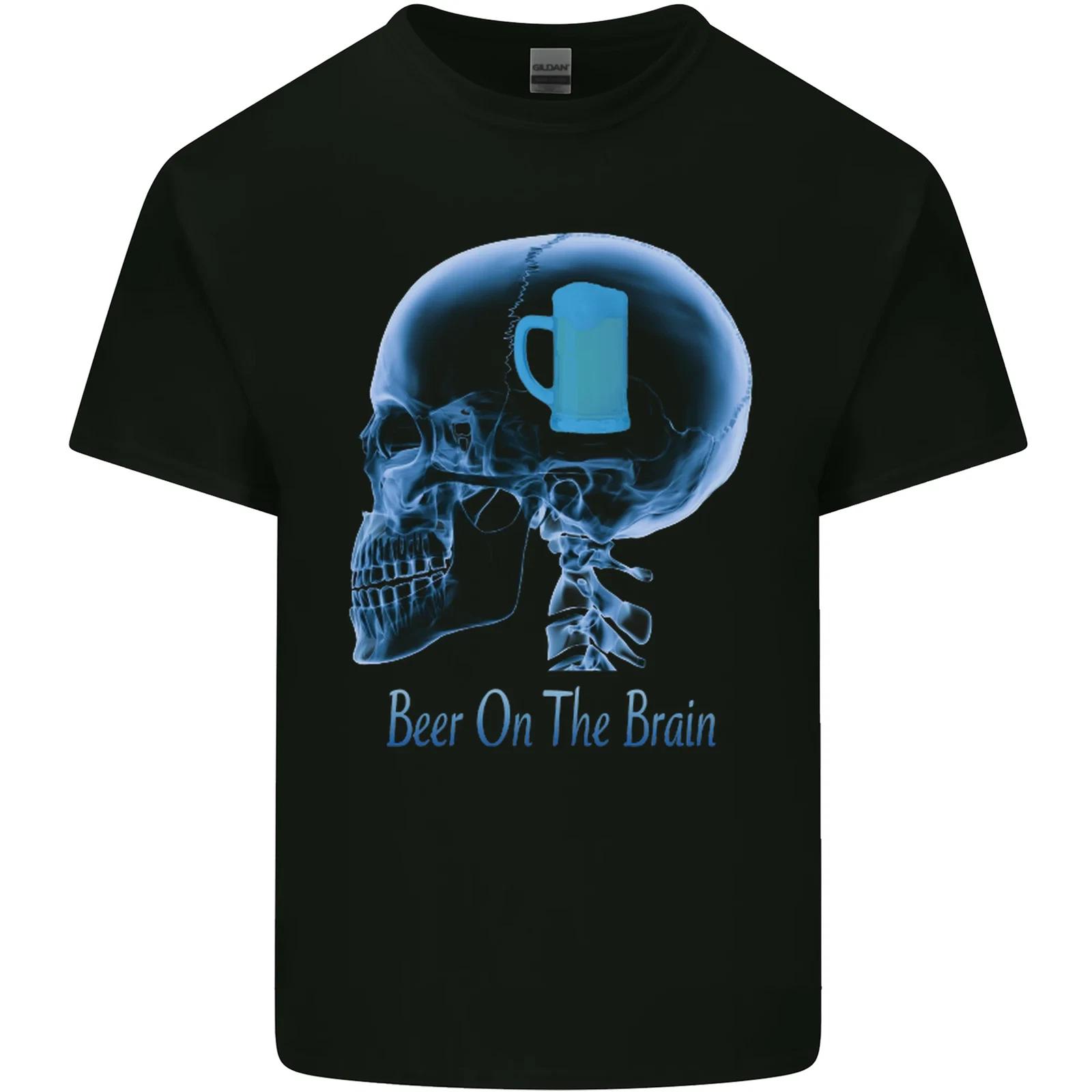 Beer on the Brain Funny Alcohol Larger BBQ Kids T-Shirt Childrens 2XL