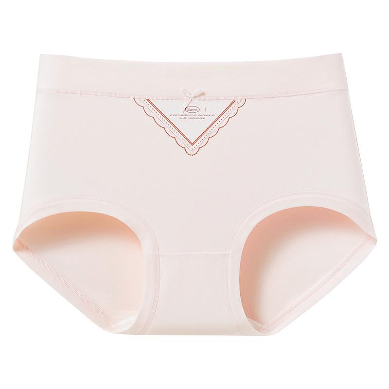 Women's Spring and Autumn Cotton 10A Antibacterial Breathable Hip Hip Mid Waist Briefs