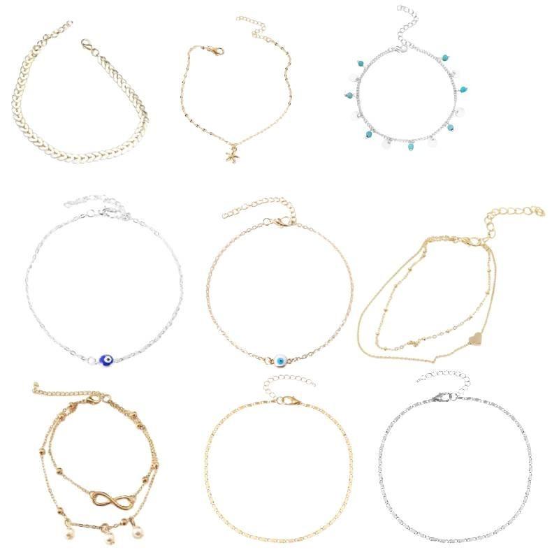 Summer Beach Foot Jewelry Bohemian Arrow Sequin Snake Bone Anklet Independent Packaging