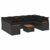 VidaXL Salon de Jardin avec Coussins 10 pcs, Canapés de Terrasse, Ensemble de Meubles de Patio, Mobilier d'Extérieur, Noir 3258681