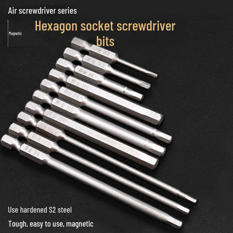 Bangye S2 Stahl Magnetischer Sechskant-Druckluftschraubendreher-Bohrer-Set 1,5–6 mm