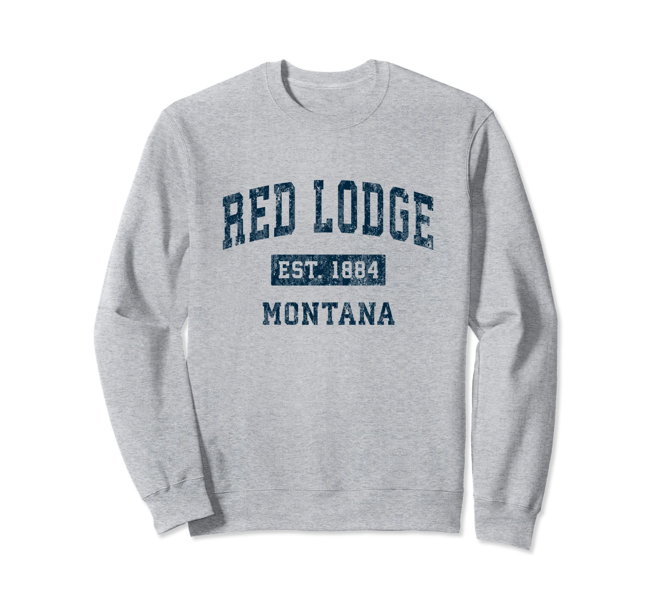 

Red Lodge Montana MT Vintage Sport Design Navy Print Sweatshirt