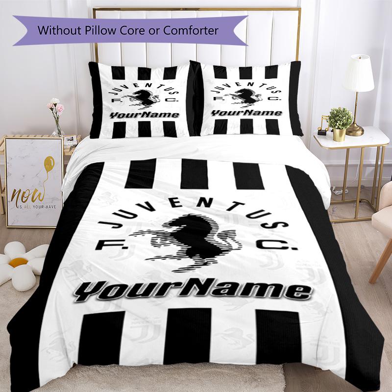 Juventus Customize Your Name Bedding Set Breathable Duvet Cover with Pillowcases Home Decoration Birthday Gift