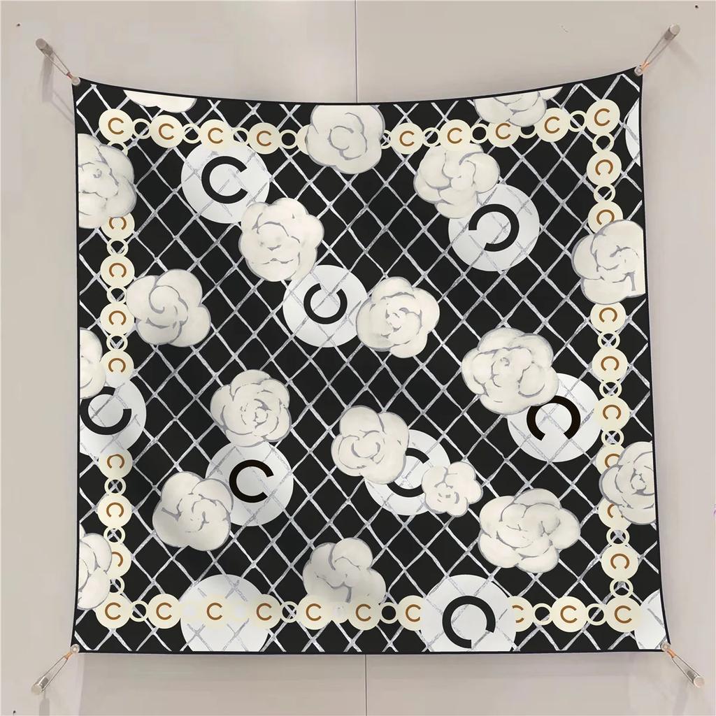 French 90cm New Rose Twill Silk Women's Travel Sunscreen Shawl Large Square Scarf Headscarf Scarf Scarf  Scarf Women Luxury