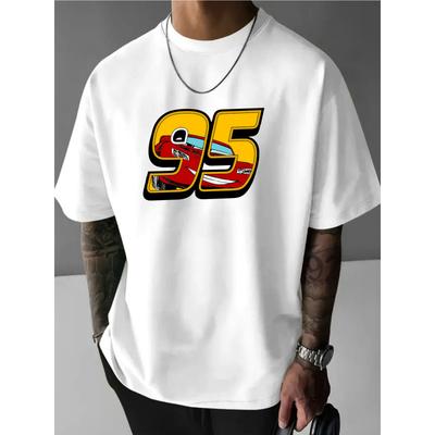 Men'S Vintage Racing Number 95 T-Shirt - Retro Racing Car Graphic with 95 Design, Breathable Fabric, Machine Washable, Casual Streetwear Tee for