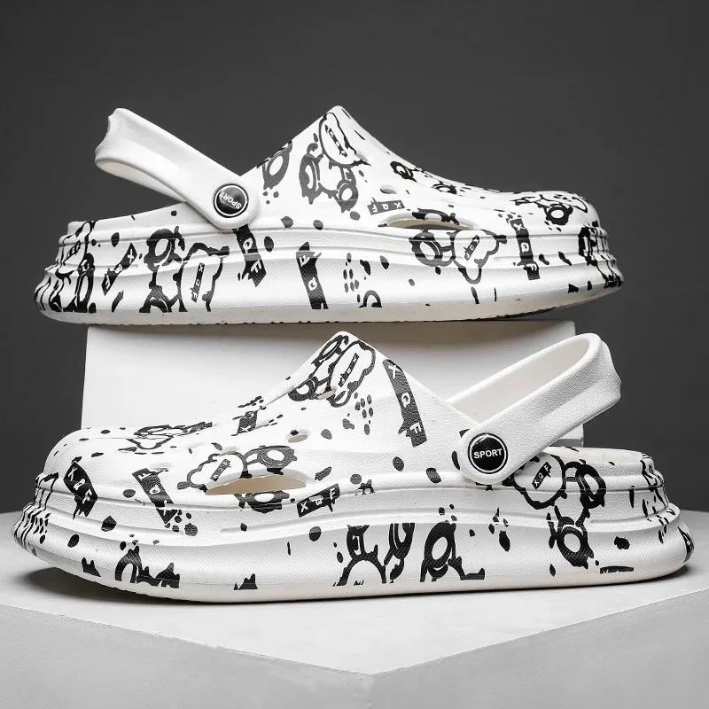 

2025 New Summer Outdoor Non-slip Slippers Wear Sports Sandals, Thick Soled Trend Couple 44-45 білий