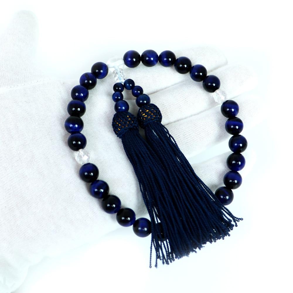 Men's and Women's Prayer Beads, Unisex, Informal Prayer Beads, Made from Natural Blue Tiger Eye Stone.