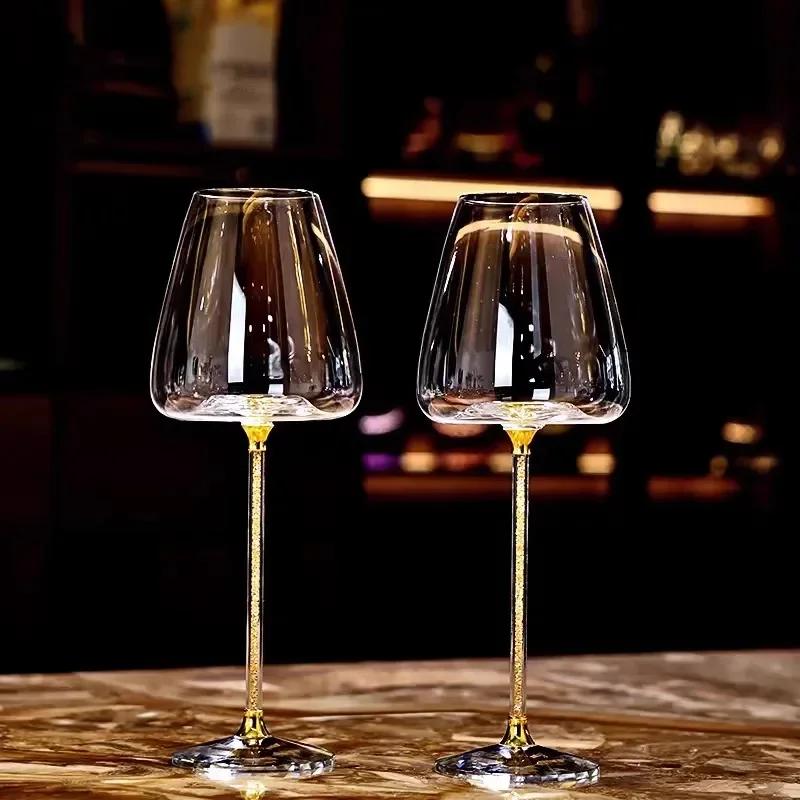 Diamond Crystal Wine Glass Set, Grape Decanter, Family Gathering Party Drinking Utensils, Champagne Glasses, Wine Accessories