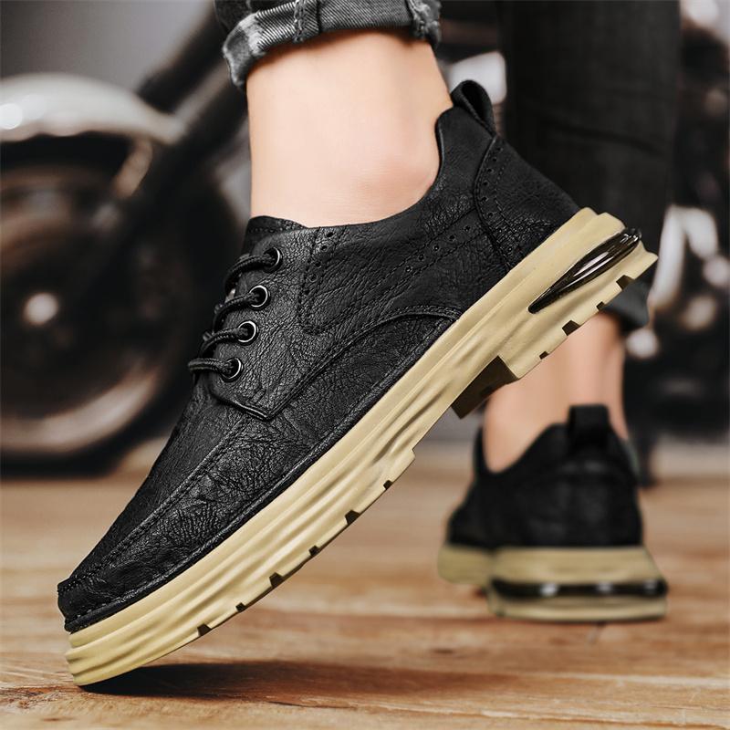 Fashion Casual Shoes Mens Lace Up Oxfords Fashion Trends Brand Top Quality 2024 Comfortable Outdoor Non-slip Shoes Mens Leather Sneakers