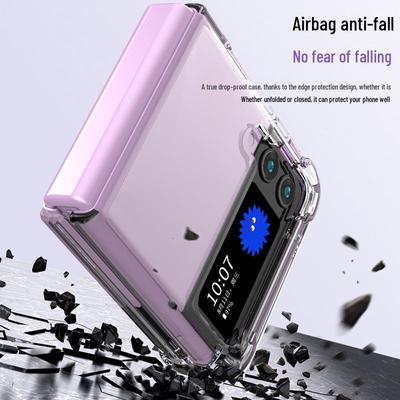 Samsung Galaxy ZFlip4 Soft TPU Transparent Anti-Fall Phone Case with Thickened Airbag and Folding Design