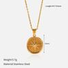 INS wind titanium steel necklace plated with 18K gold stainless steel inlaid with zirconium star and moon pendant jewelry Mother's Day gift