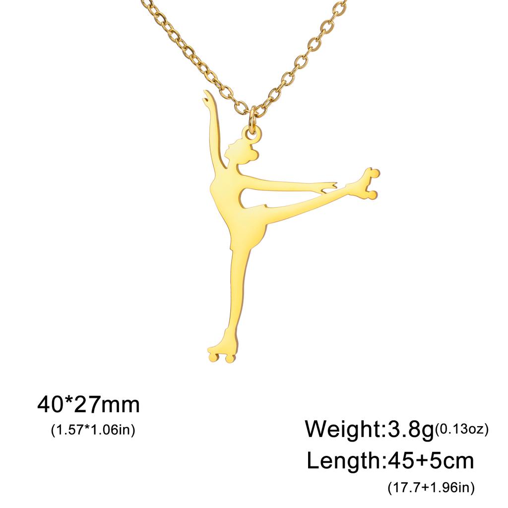 Collar de Patinaje sobre Hielo con Figura Unift para Mujer Hija Acero Inoxidable Patinaje sobre Ruedas Deporte Patinaje Artístico Joyería para Niña Moderno