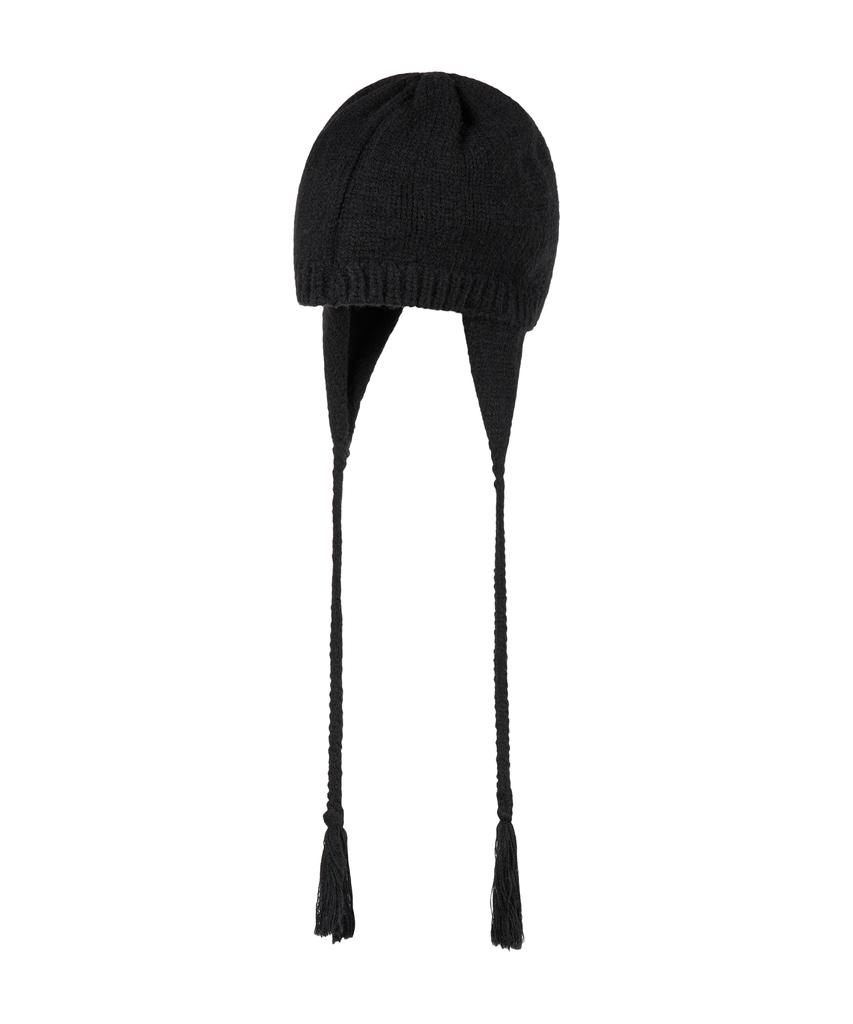 AAKAM Knitted Earflap Beanie (Black)
