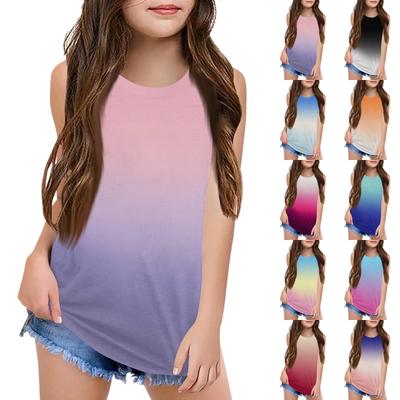 Girls  Kids Summer Crewneck Sleeveless Shirts Tank Tops