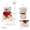 Day Bouquet Bear Plush Toy with Artificial W230 X H250 X Lulu's Valentine's Full-Lille Flowers, Size D200mm, Rainbow, Lulu's-0532
