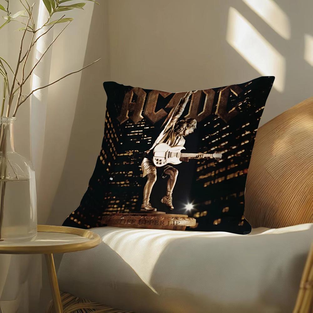ACDC Band Klassisch Vintage Kissenbezug Seidig Elegant Komfort Sofa Bett Unsichtbarer Reißverschluss
