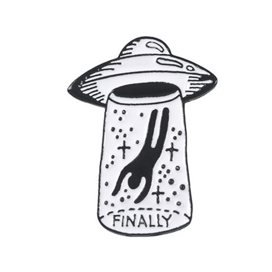 

Английское письмо, наконец, значок НЛО, брошь из сплава, булавка, ювелирный декор для одежды 1#