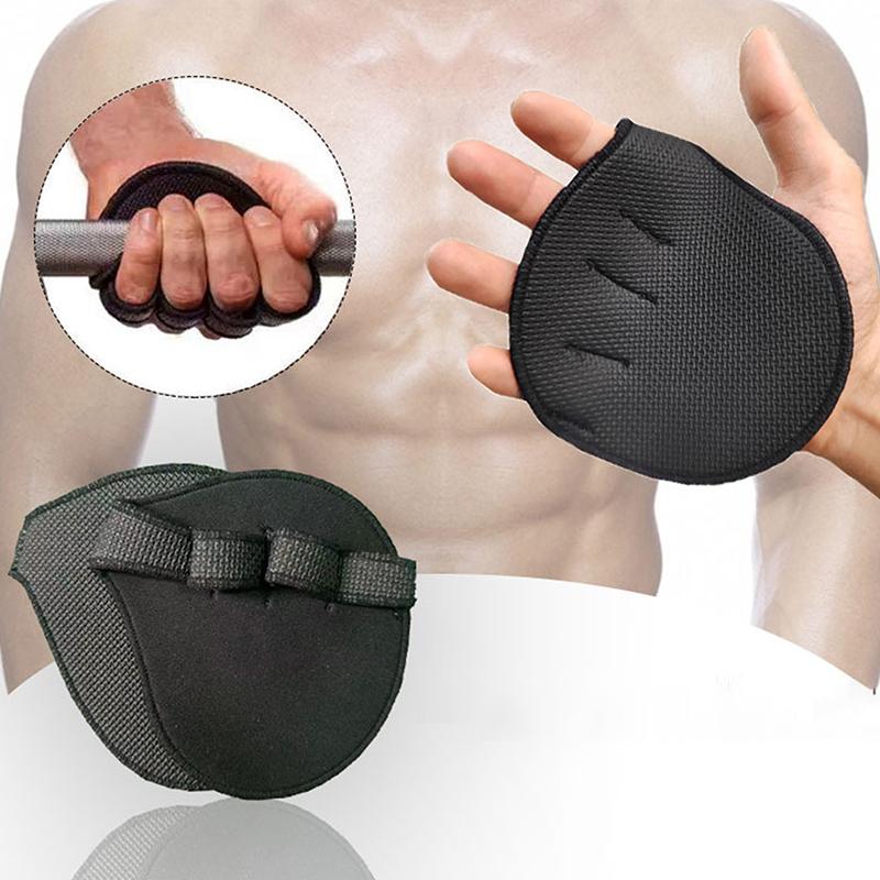 1Pair Neoprene Grip Pads Lifting Anti Slip Grips Gym Workout Open Finger Gloves Weightlifting Powerlifting Sports Hand Protector