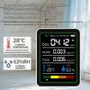 5 In 1 Carbon Dioxide Detector USB Rechargeable Temperature Humidity Monitor CO 2 Air Quality Monitor for Home Office
