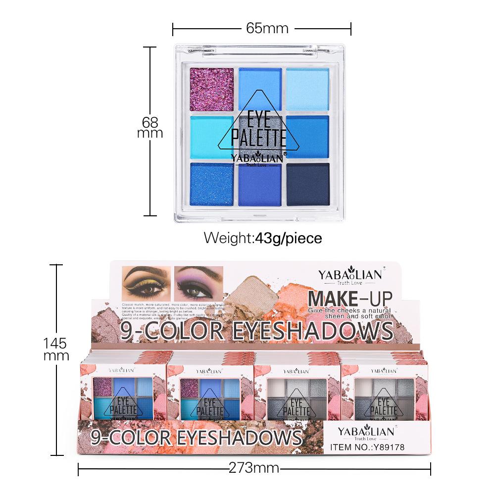 Nine-color Eyeshadow Palette Pearlescent Matte Acrylic Transparent Nine-square Eyeshadow