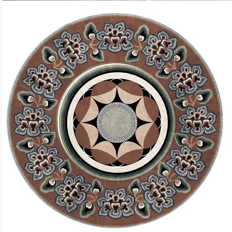 American Ethnic Bohemian Round Carpet Living Room Bedroom Decorate Coffee Table Rug Hanging Basket Computer Swivel Chair Mat