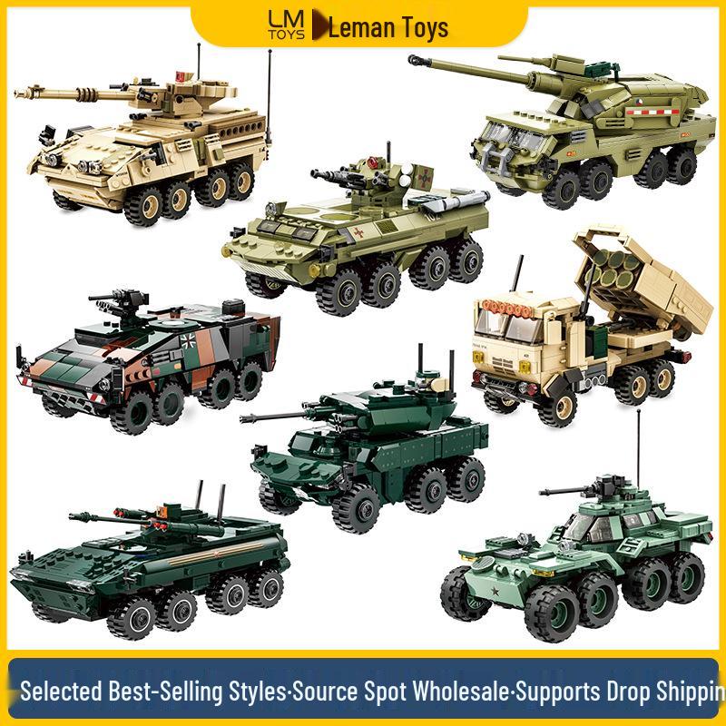 Children's Military Tank & Rocket Building Blocks Kit - Interlocking Toy for Boys