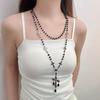 Layered Gothic Cross Necklace & Sweater Chain for Women