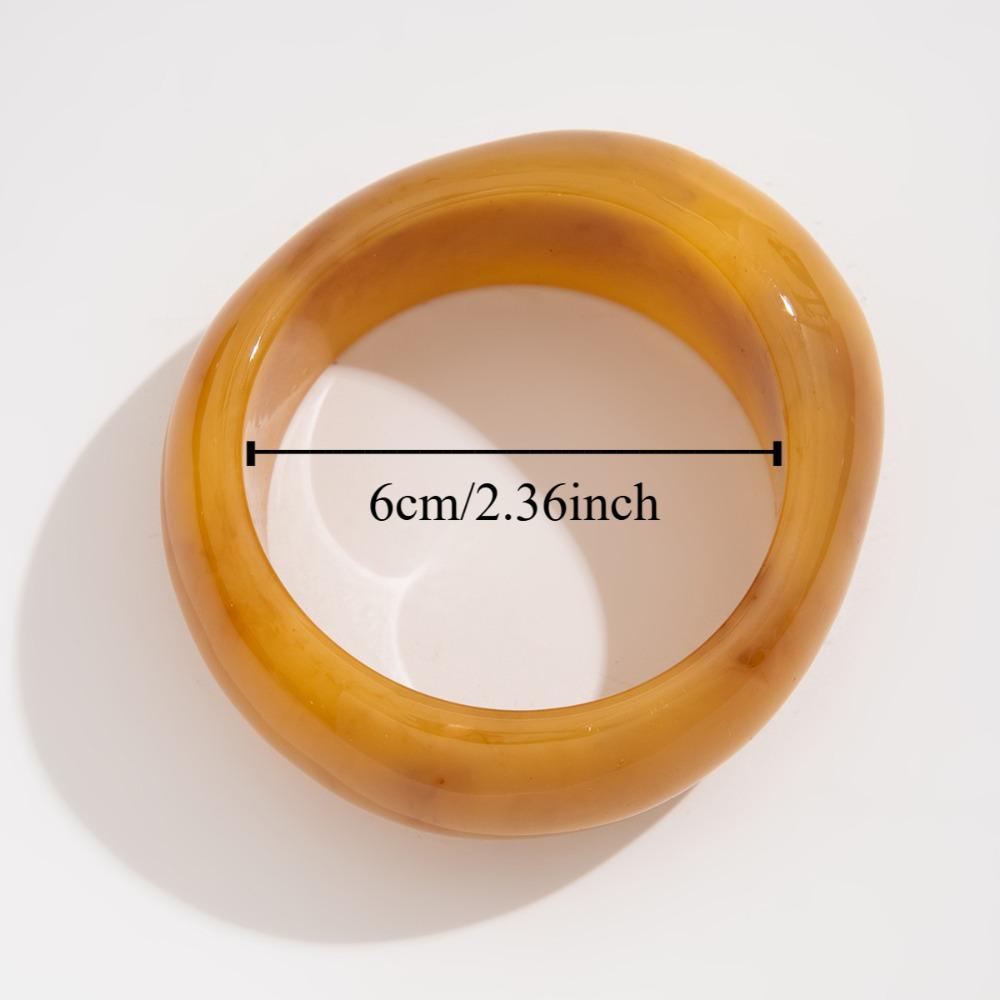 Vintage Jelly Color Wide Bracelet Dopamine Style Geometric Irregular Bangle Daily