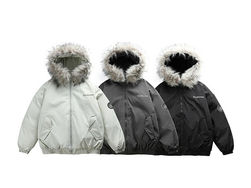 Parka de iarnă pentru bărbați, stil retro american, cu guler și glugă din blană - Groasă, de înaltă calitate, design versatil pentru cupluri