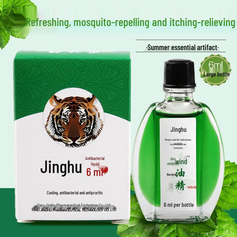 Jinghu Wind Oil Roll-On - 3/6/12ml Tiger Head Cooling Oil Refreshing Formula