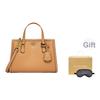 Michael Kors MK Chantal Business Casual Commuter Metal Logo Messenger Bag Women Bags Light-Peanut 30F2G7CM1T-174