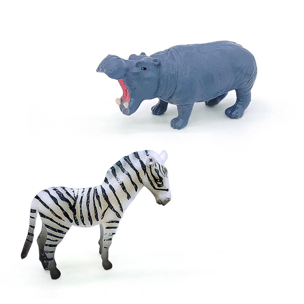 12 Stück Simulation Wildtiere Modell Löwe Tiger Giraffe Elefant Actionfiguren Solide PVC Figuren Spielzeug Weihnachtsgeschenke Für Kinder