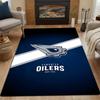 Edmonton Oilers Logo Rug Patterned Carpet, Non Slip Mat Suitable for Living Room and Bedroom Sofas