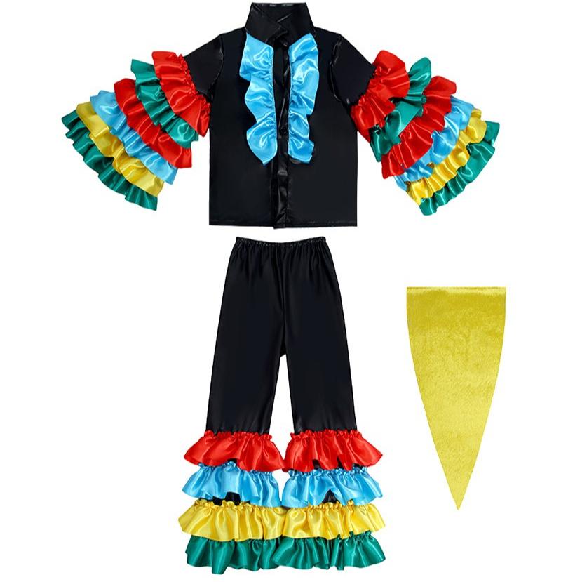Kids Ethnic Style Dance Peacock Masquerade Halloween Cosplay Costumes Girls Stage Party Performance Dress Up Outfit