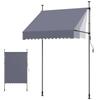 Manual Retractable Awning, 150 Cm Outdoor Retractable Patio Awning Sunshade Shelter, Height Adjustable Patio Door Window Canopy with Manual Crank