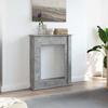 Fireplace Surround Concrete Grey 75x20x87.5 Cm Wood Based Material