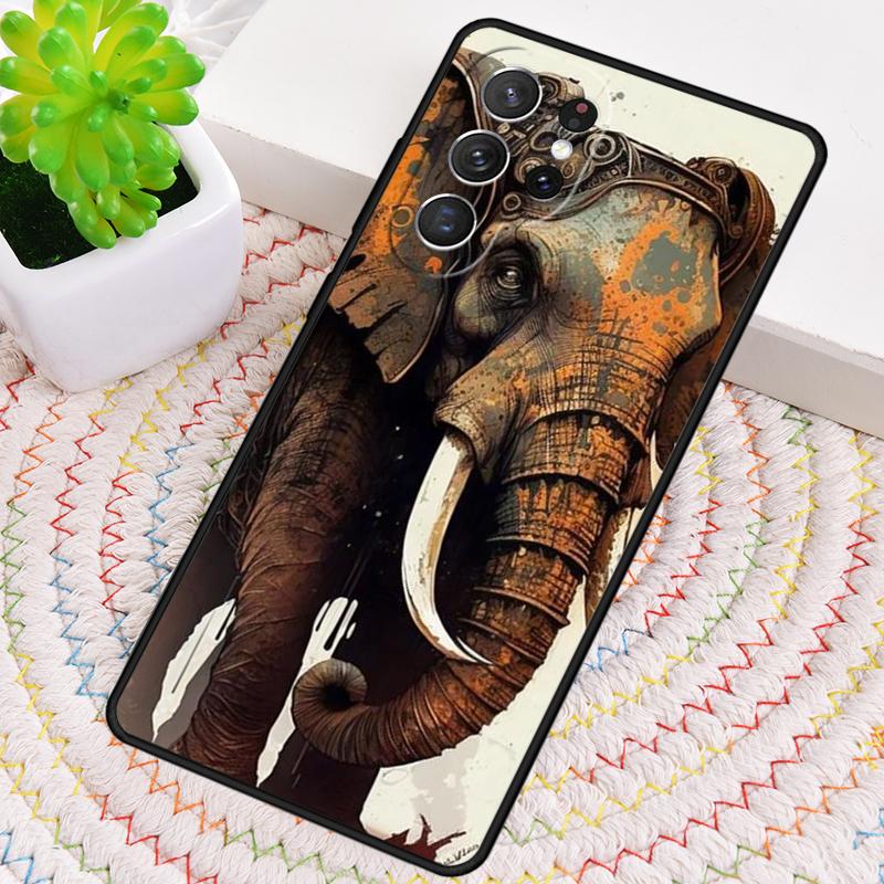 Elephant-Sepia Phone Case for Samsung Galaxy Note 10 Pro S26 Ultra S23 S24 FE S25 S21 S22 PLUS Shockproof Cove