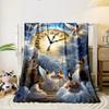 Angel Themed Clock Music Print Blanket  Printed Blanket for Living Room Bed Couch lunch break Soft Cozy Blanket for Friend's festival Gift