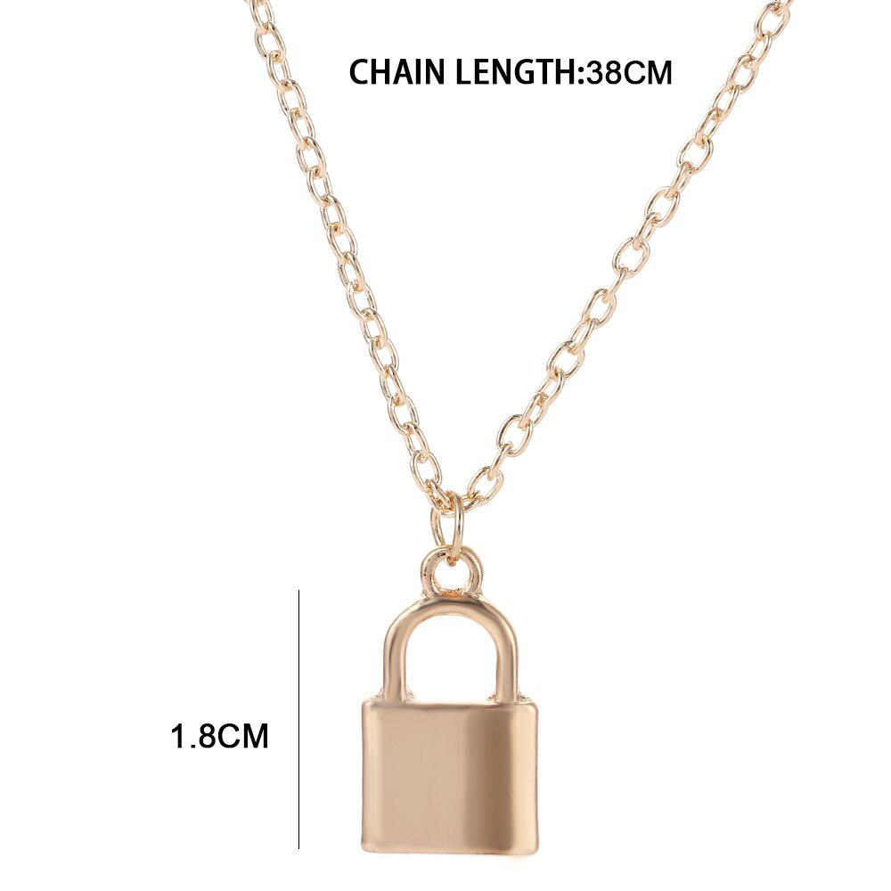 Fashion Metal Plating Lock Necklace Ladies Pendant Clavicle Chain