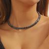 Einfache schwarze Kupferfarbene Choker-Halsketten für Damen Geometrische Zirkon-Drehmomente Halsketten Party Hochzeiten Zirkon