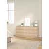 Commode OREGON 6 Tiroirs - Décor chêne - L 143 x P 30 x H 68 cm