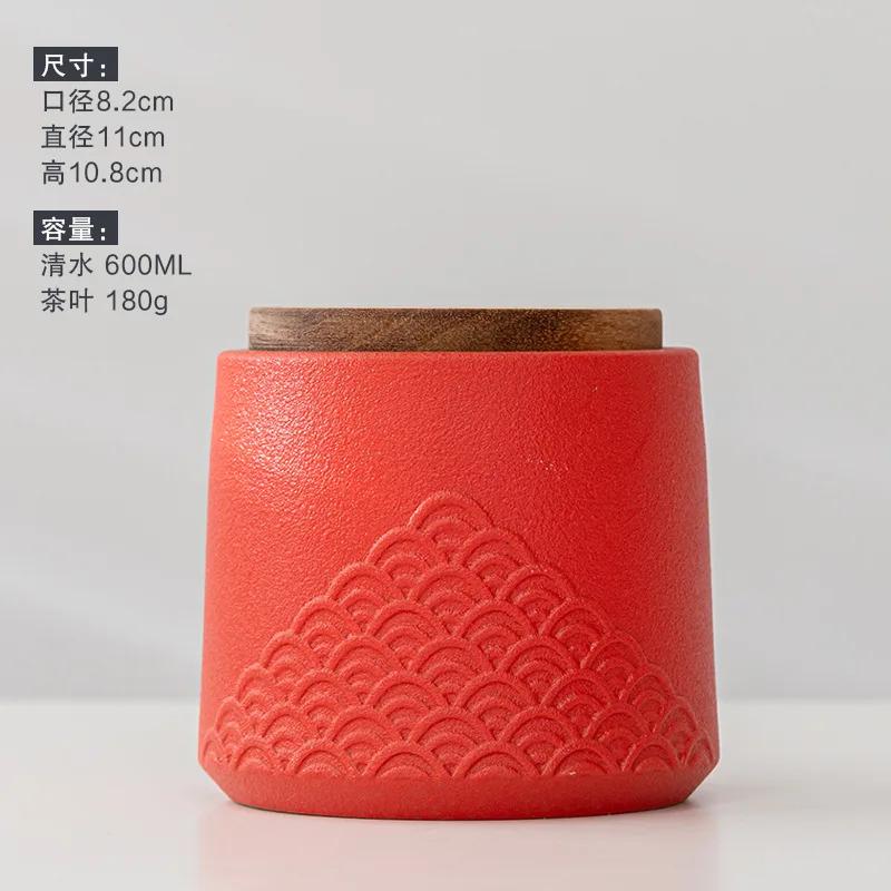 

Ceramic Tea Caddy Sealed Jar Storage Jar with Lid Tea Box Storage Jar Living Room Table Decoration Household Tea Set 1PCS