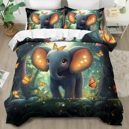 Comforter Elephant Elephant Background Theme Suitable For Children Kids And Adults Soft Warm And Breathable