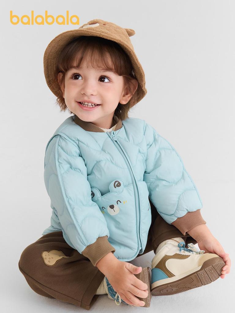 Balabala Kids' Water-Resistant Lightweight Down Baseball Jacket, Unisex, 2025 Autumn/Winter Collection.